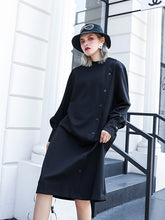 Women Loose Pullover Solid Color Dress